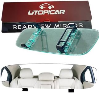 Universal Car Rear View Mirror - Clip on Wide Angle & Panoramic - Easy Mount Curved Blind Spot Mirror - Extended RearView for Car, Truck & Jeep