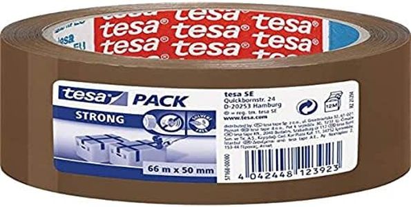 Cinta de embalaje tesapack fuerte (66 m x 50 mm) color marrón