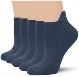 SERISIMPLE Viscose Bamboo No Show Sock Women Thin Low Cut Socks Mesh Breathable Athletic Sock 5 Pair (US, Alpha, Medium, Regular, Regular, Navy blue-5 pairs)