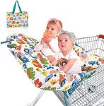 ASDIIT 2-in-1 Baby Shopping Trolley Cover and high Chair Cushion Universal Protective Cover for Shopping Trolley Seat Perfect Baby Registry Gift (Multi-Coloured)