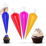 Zahacraft Large Piping Bags Disposable - Pack of 40 Thick 16 Inch, Tear Proof Icing Bags for Cake Decoration Royal Frosting & Dessert - Easy to Grip Pastry Bags