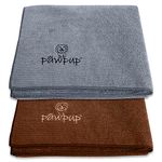 PAWPUP Dog Towel Super Absorbent 100x60cm Set of 2 Microfibre Pet Towel for Dogs Cats and other Pets (Brown and Grey)