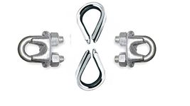 Awesome Wire Lock with Wire Rope Cable Thimbles Rigging -Set Pieces Multipurpose use (8mm, 2+2)