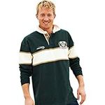 Rugby Shirt with Cream Stripe and Ireland Shamrock Crest, Green, X-Large