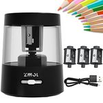 ZMOL Electric Pencil Sharpeners Battery Operated,Portable Small Battery Powered Pencil Sharpener for Kids,Suitable for No.2/Colored Pencils(6-8mm), School/Classroom/Office/Home (Black)