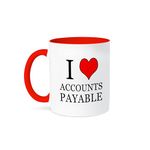 3dRose mug_224035_5 I Love Accounts Payable, Ceramic, Red/White