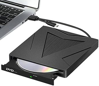 RUIZHI Unidades DVD/CD Externa, USB 3.0 y Type C portátil CD DVD +/- RW Grabadora de Reproductor Externo para PC Laptop Desktop MacBook, Compatible con Windows/7/8/10/XP/Linux/MacOS