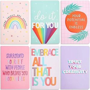 Paper Junkie Uplifting Inspirational Journal Notebooks (5.5 x 8.3 in, 6 Pack)