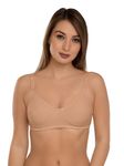 DAISY DEE Women's Cotton Seamed Non-Wired Regular Straps Full Coverage Non-Padded Bra (Skin Color_Size-38C) NSHTL