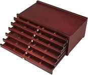 MEEDEN 6-Drawer Wood Artist Supply Storage Box, Portable Beechwood Multifunctional Pencil Brush Organizer Wood Box with Drawer&Compartments for Pastels, Pencils, Pens, Makeup Brushes(Mahogany Color)