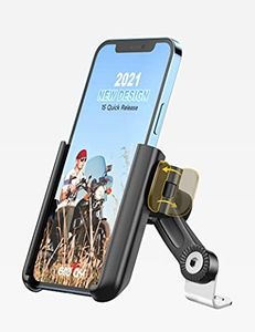 Grefay Motorcycle Phone Mount 1S Quick Release Anti Shake Motorbike Phone Holder for 4.0-7.0 Inch Smartphone for Motorcycle Mirror Phone Mount with 360° Rotatabe