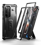 Dexnor Samsung Galaxy S23 Ultra 5G Full Body Case - Military Grade Protection, Built-in Screen Protector, Kickstand, 6.8", Black