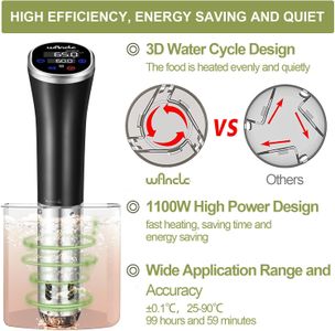Wancle Sous Vide Cooker, 1100W – Precision Immersion Circulator, Black