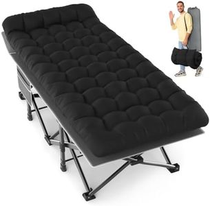 Slendor XXL Folding Camping Cot for Adults with Mattress Pillow Carry Bag, 32 inch Extra Wide Portable Sleeping Cot, 900LBS Support Outdoor Cot Bed for Office Nap Beach Travel RV