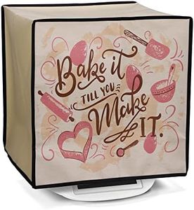 kwmobile Cover Compatible with Thermomix TM5 / TM6 - Plastic Case for Kitchen Mixer - Dark Brown/Beige/Dark Pink Bake It Till Make It