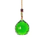 Plus Value Feng Shui Vastu Hanging Green Crystal Ball for Positive Energy, Good Luck, Sun Catcher, Photography Items for Home, Office, Balcony Door Window Decoration and Gifting Rainbow Glass (40mm)