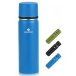 Santeco Vacuum Flask 500ml - Stainless Steel Double Walled Vacuum Insulated Travel Coffee Flask, Water Bottle for 12hrs Hot/24hrs Cold Drinks-Blue