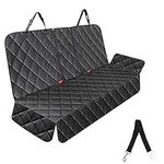 MiaoWow Dog Car Seat Covers Pet Seat Cover, Waterproof Nonslip Bench Rear Seat Cover Compatible for The Center Armrest Fits Most Cars, Trucks and SUVs MPVs, Bucket & Bench Bonus 1 Seat Belts Black