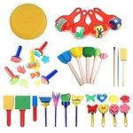 30pcs Art & Craft Early Learning Painting Paint Sponges for Kids Sponge Paint Brushes Stamps Foam Art Craft Drawing Tools