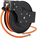 GarveeTech Retractable Air Hose Reel With Strong Hybrid Hose, 1/2 In x 50 Ft Hybrid Air Hose, Auto Rewind Air Hose Reel