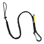 BearTOOLS Tool Lanyard with Standard Spring Carabiner and Adjustable Loop End, 90cm Length, Maximum Weight Limit 8KG / 17.6lb, Fall Restraint with Shock Cord Stopper, 1 Pack (Black 0911S)