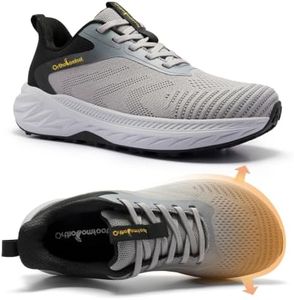 OrthoComfoot Men's Orthopedic Wide Toe Box Sports Sneakers: Plantar Fasciitis Comfort Non Slip Shoes, Stable Footwear for Trekking & All-Day Wear Dark Grey Size 11.5