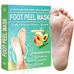 3 Pack Foot Peeling Mask, Exfoliating Feet Mask for Dry Cracked, Nourishing Care For Rough Dry Feet, Easy Use For Silky Soft Feet, Women & Men(Aloe Vera Avocado & Peach)