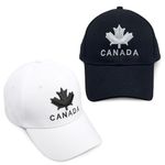 Azjachiny 2 PCS Canada Baseball Cap Canada Souvenirs Adjustable Canada Day Embroidered Maple Leaf Flag Cap for Men Women