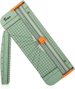 Firbon A4 Paper Cutter 12 Inch Titanium Straight Paper Trimmer with Side Ruler for Scrapbooking Craft, Paper, Coupon, Label, Cardstock (Morandi)