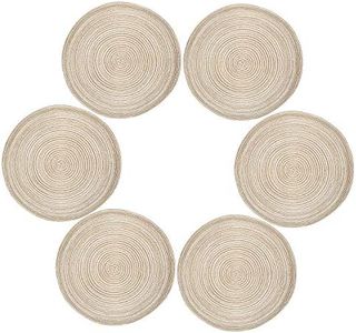 Diealles Tovagliette Americane, Set di 6 Tovagliette Rotonde Colore del Caffè, Resistenti al Calore Tovagliette Lavabili, Sottopiatti per Natale Partito Cucina