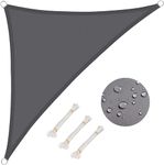 WOLTU Sun Shade Sail 3x3x4.25 m Right Angle Water Resistant Sail Shade Polyester UV Block with Free Rope Sunscreen Awning Canopy for Outdoor Garden Patio Yard Party,Grey