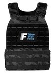 Force Fitness - Weighted Vest - Ultra-durable and Adjustable Straps - Includes Steel Weight Plates, Improves Workouts from Home or Gym (10kg, Black Camo)