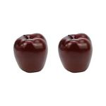 HEVSTIL 2 Pack Artificial Apples,Fake Fruit Bulk Decorative Fake Apples Artificial Apples Fake Fruit Dark Red Delicious Apples for Kitchen, Realistic Fake Fruits Party Props Home Decor