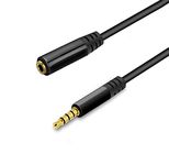 KUYiA 10FT/3M AUX 3.5mm Male to Female Stereo Cable Car Auxiliary Audio Cord Headphone With Metal Case Connecter Extension Cable for Smartphone, Tablet and MP3 Player BLACK