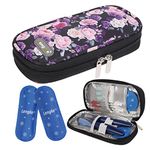 BOMKEE Insulin Cooler Travel Case for Diabetic, Insulin Cooling Case Travel Insulin Pen Case Cooler Insulin Bag Carrying Organizer for Diabetic Supplies with 2 Ice Pack