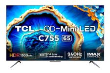 TCL 164 cm (65 inches) 4K Ultra HD Smart QD-Mini LED Google TV 65C755 (Black)