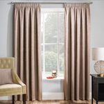 Enhanced Living Matrix Latte Thermal Blockout Tape Top Curtains - 90 x 108 inch (229 x 275cm) - Energy Saving Curtains for Living Room/Bedroom