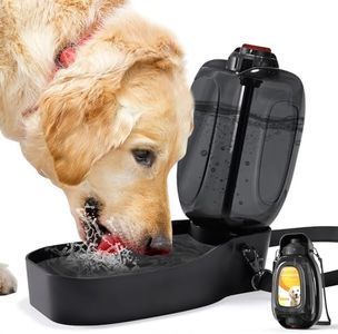 PETSOLON Travel Dog Water Bottle, 45oz Portable Dog Water Dispenser for Walking, Foldable Pet Water Bottle for Puppy, Small, Medium & Large Dogs, Leak Proof, Food Grade Plastic, Easy to Clean, Black