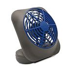 O2COOL Treva 5 Inch Battery Powered Fan Portable Desk Fan 2 Cooling Speeds Battery Powered Fan with Compact Folding & Tilt Design Small Fan Cubicle Accessories (Dark Blue)