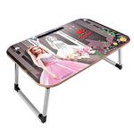 MADHULI Multipurpose Study Table, Foldable and Portable Laptop Desk, Folding Wooden Bed Table for Children, Kids Activity Table for Breakfast, Reading, Writing