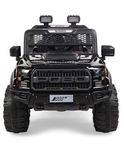 LITTLE PUP Battery Operated Big Size Jeep 12V Battery Jeep Battery Operated Ride On (Dark Black)