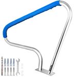 VEVOR Pool Rail 48x36 Pool Railing 304 Stainless Steel 250LBS Load Capacity Silver Rustproof Pool Handrail Humanized Swimming Pool Handrail with Blue Grip Cover & M8 Drill Bit & Self-Taping Screws