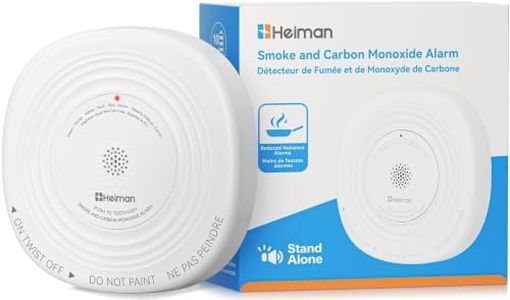 Heiman Smoke Detector Carbon Monoxide Detector Combo 10-Year Sealed Battery, UL 217 10th/UL 2034 5th Certified/85 dB Alarm, Photoelectric Fire Smoke Alarm & CO Detector for Home Hotel Rental Apartment