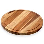 Vesta Homes Wooden Round Chopping Board, Cutting/Serving Board, Charcuterie, and Cheese Board for Kitchen | Natural Acacia Wood | 38 x 38 x 2.5 cms | Handcrafted in India