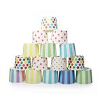 HOUSE HATCH Colorful Paper Cupcake Liners, Mini Muffin Paper Cups with Printed Designs, Ideal for Baking & Parties (Set of 50, Random Colors)