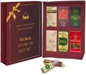 Dukhni Floral Attar Oil Set | Authentic Arabian Perfume Oils | Alcohol-Free Halal Ittar Blends | Majmua 786, Jasmine, Rose, White Rose, Kasturi XX, Attar Ful - 6ml Each