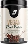 Sparkfusion Vegan Plant Protein Powder|Organic Isolated Pea & Brown Rice Protein|25 gm Protein & All Essential Amino Acids|Easy To Digest| Triple Chocolate Flavour 500 gm(Unisex)