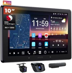 ATOTOZONE X10 10" QLED Android Head Unit, Speak to ChatGPT 4o, 8G+128G, Audio Car Stereo, Wireless Carplay & Android Auto, 4G LTE, Dual Phone Connection & Bluetooth, 36B-EQ, HDMI Input, with Dash Cam