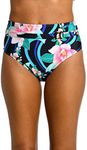 La Blanca Women's High Waist Swimsuit Bottom, Black//Nightfall Blooms, 10