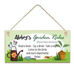 Personalised Garden Signs Garden Decor Wooden Garden Signs Plaques for Outside Welcome Sign Gardening Gifts Yard Signs Hanging Wall Plaque Garden Rules Door Signs Home Decor(Design 4)